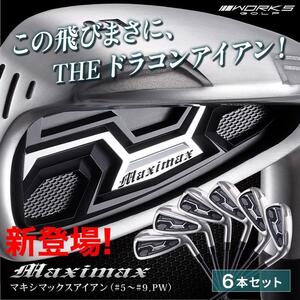 ワークスゴルフ マキシマックス アイアン 6本セット MP ゼクシオ Qi35 ステルス ELYTE パラダイム よりドラコン日本一DNAで2番手上の飛び