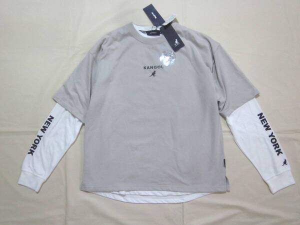 5500円タグ付き 未使用 2枚セット KANGOL カンゴール 半袖 長袖Tシャツ メンズM 半T ロンT ビッグロゴ 刺しゅう 7015