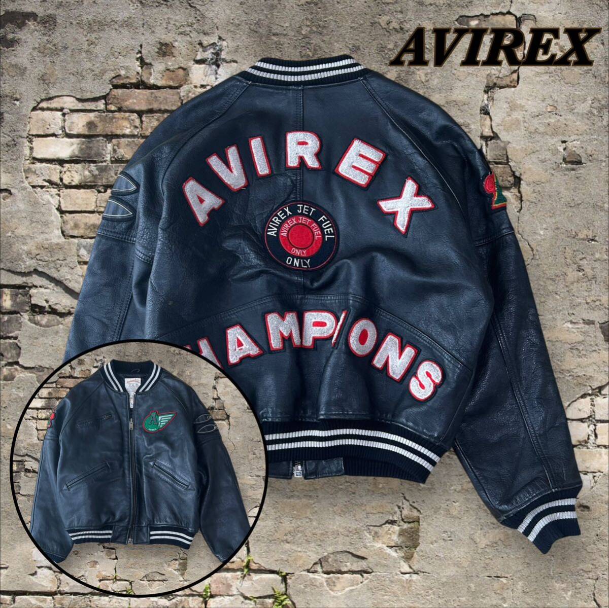 Yahoo!オークション -「avirex スタジャン レザー」(スタジアム Yahoo!オークション -「avirex スタジャン レザー」(スタジアム