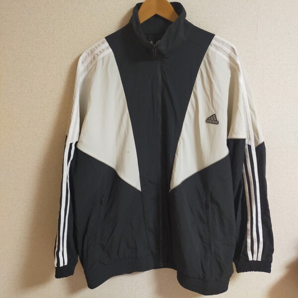 adidas アディダス MOUSSY マウジー コラボ 別注 ナイロンジャケット ジャージ トラックジャケット OT ブラック(黒)
