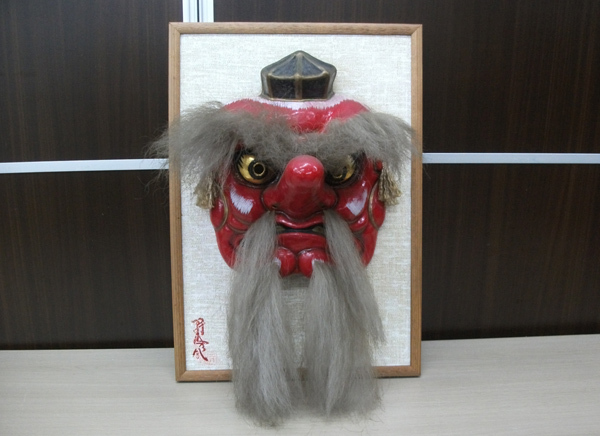 天狗の面 枠付き