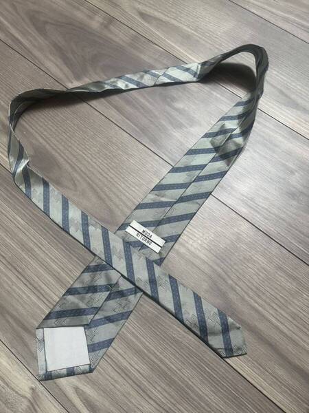 美品 AOYAMA 青山 モダリトルノ ブルーグレー ストライプ スリム ブリティッシュ 百貨店 シルク ハイブランド