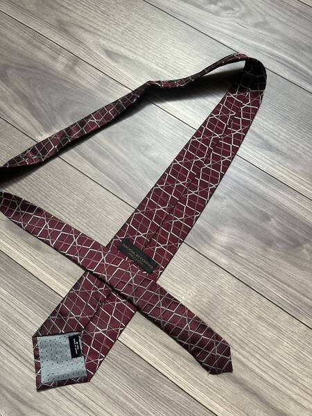 美品 AOYAMA 青山 モダリトルノ ネクタイ ワイン 総柄 日本製 イタリアン ダーク レトロ クラシック 百貨店