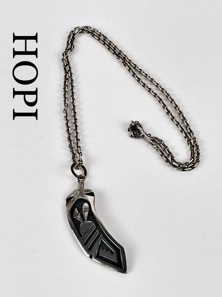 HOPI ホピ族 RH刻印 オーバーレイ シルバーネックレス インディアンジュエリー