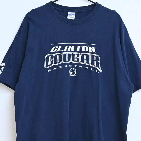 ギルダン バスケットボール チームロゴ Tシャツ ネイビー メンズXLサイズ ビッグサイズ オーバーサイズ USA古着 シティボーイ ストリート