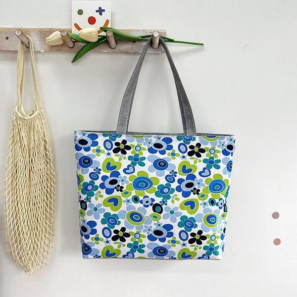 バッグ 鞄 キャンバス トートバッグ 芸術 プリント かばん お買い物 水色