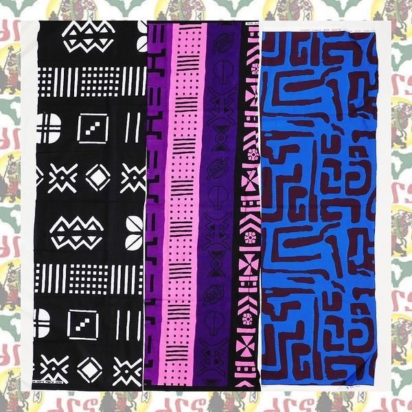 アフリカンプリント 生地 お買い得 35cm x 115cm 3柄 K24(ハギレ パッチワーク 手作りマスク 小物作成に)