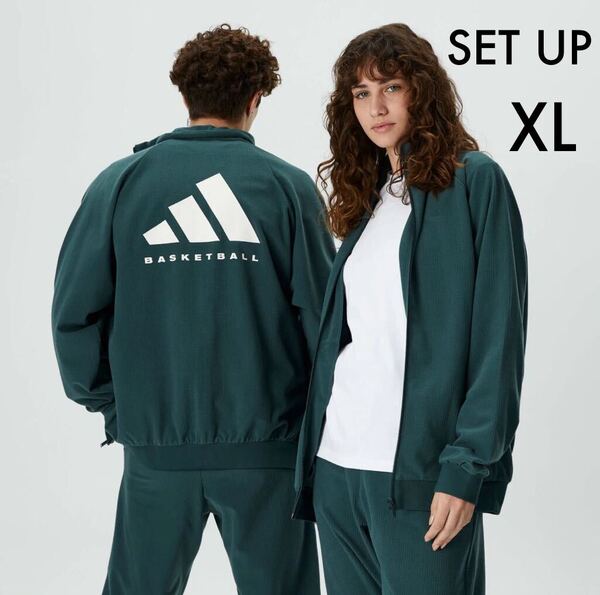 新品 XL adidas アディダス メンズ トラックジャケット トラックパンツ ジョガーパンツ スウェットパンツ ブラッシュド 上下 セットアップ
