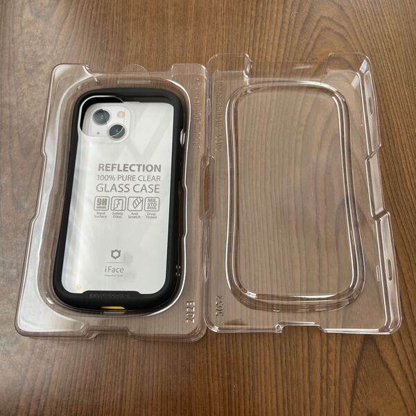 609p0217☆ iFace Reflection iPhone 13 ケース クリア 強化ガラス (ブラック)【簡易PKG】【 アイフォン13 カバー スマホケース