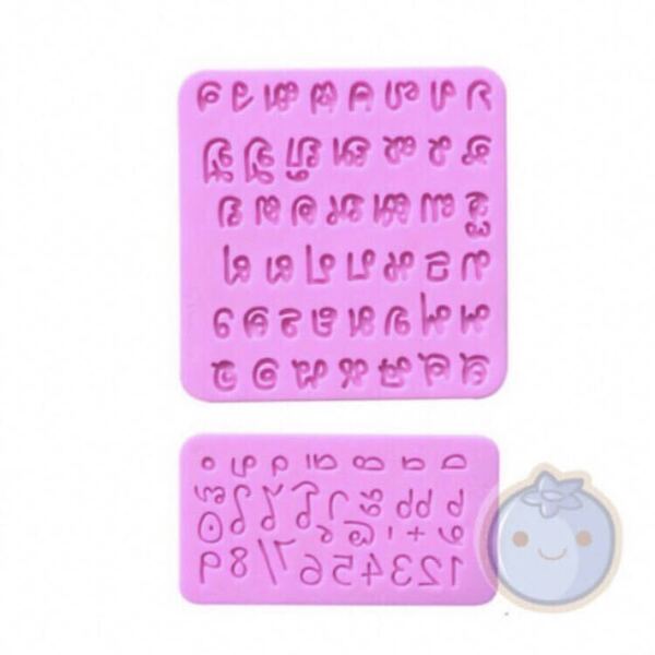 新品(送料無料)タイ語 アルファベット シリコンモールド型 2枚セット 数字 英語 飴型 チョコ型 フォンダン 飴細工 フォンダ レジン