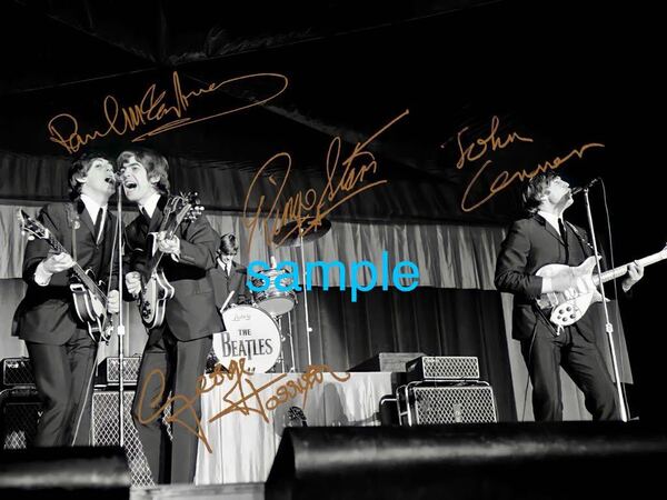 【送料込み】The Beatles Live 高画質 サイン フォト 写真 ポートレート ビートルズ