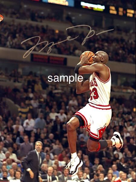 【送料込み】 NBA マイケルジョーダン 高画質サイン フォト 写真 ポートレート Chicago Bulls