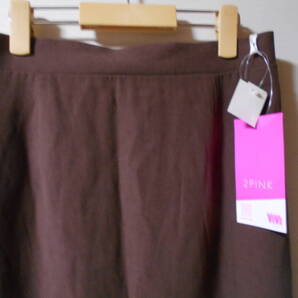 しまむら vivi コラボ 2PINK スエード調 ブラウン ナロー スカート L ☆彡 タグ付き新品訳あり