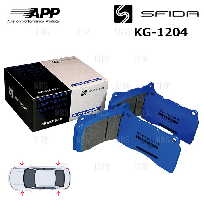 APP エーピーピー SFIDA KG-1204 (前後セット) レガシィB4 S401/STI BES/BL5 02/11~ ブレンボ (609F/609R-KG1204