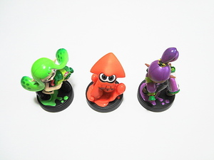 即決 Nintendo Switch アミーボ ボーイ パープル + イカ オレンジ + ガール ライムグリーン 3個セット スプラトゥーン amiibo 限定カラー