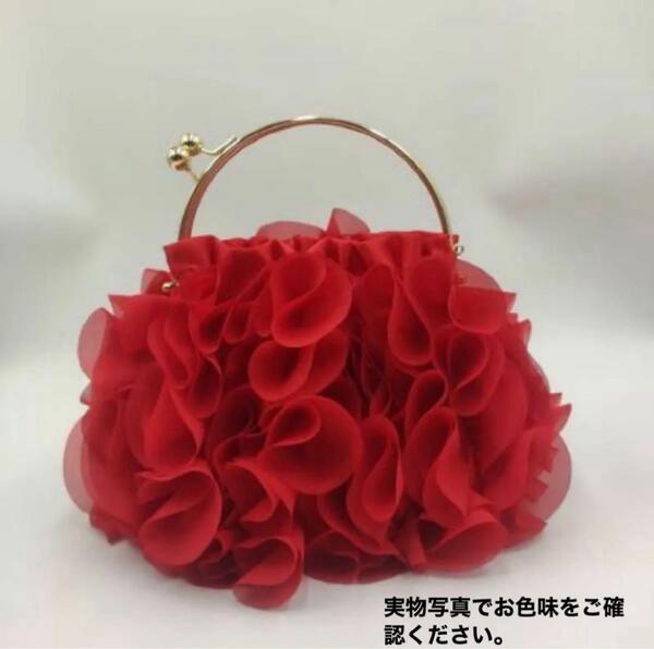 【2Way】ハンドバッグ ショルダーバッグ パーティーバッグ がま口 花柄 パーティー 結婚式