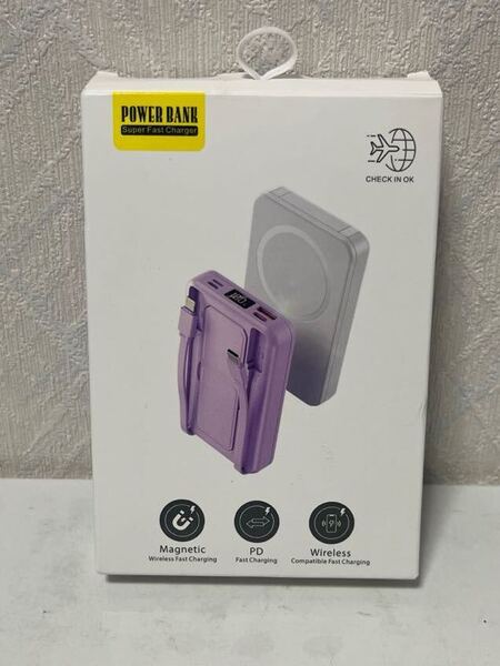 609i1001 マグセーフ モバイルバッテリー Mag-Safe 10000mAh 大容量 ワイヤレス充電 15W 急速充電 PD20W 5台同時充電