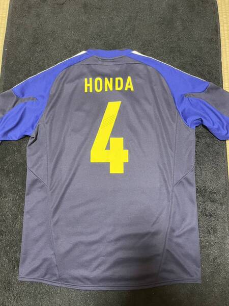 即決 送料無料 サッカー 日本代表 サムライブルー 本田圭佑 ユニフォーム アディダス製 2XOサイズ 2012-2013年 ホーム 文字黄色 イエロー