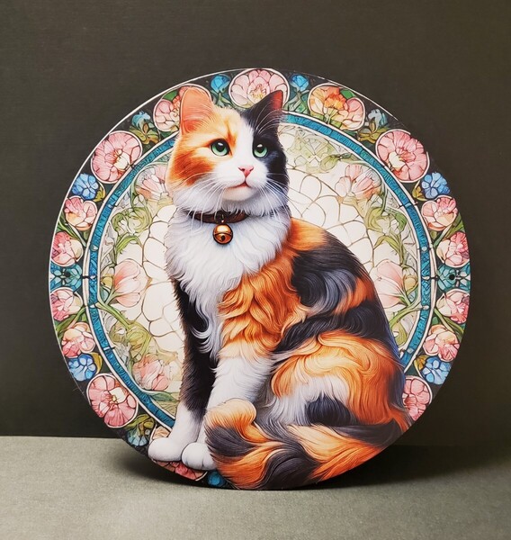 猫の壁飾り メタルウォールアート 三毛猫G 猫の雑貨 HANAKO