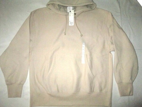 ★新品 2023年 GU ジーユー MEN ヘビーウェイトウォッシュドスウェットパーカ(長袖) XL 33.KHAKI 肉厚生地 裏起毛 洗い加工 染色 色むら★