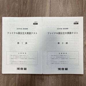 ファイナル国公立大英語テスト 2023年度 直前講習 河合塾 解答プリント込み 英語 テキスト プリント 国立大学 共通テスト 高校 共通テスト