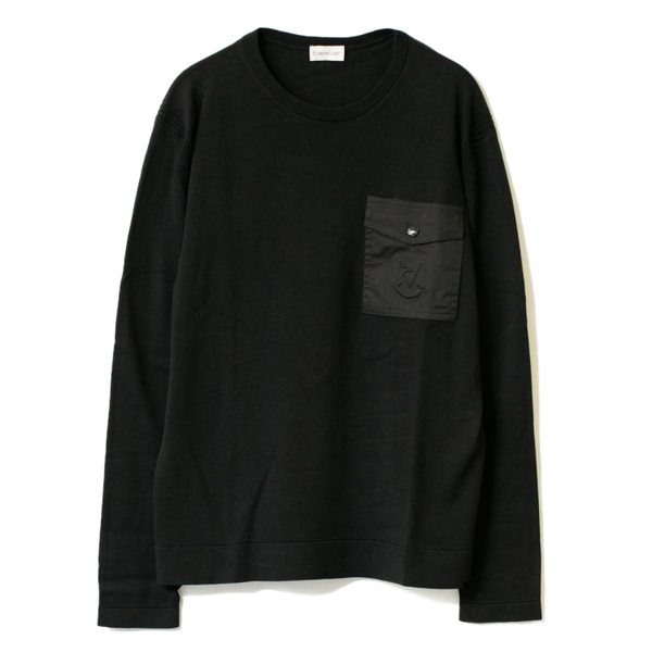 送料無料 39 MONCLER モンクレール 9C00017 M1367 ブラック クルーネック ニット セーター size M
