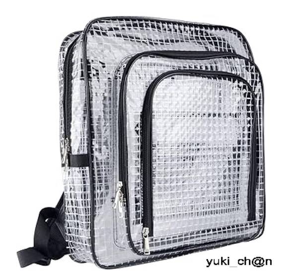 エンジニアバッグ 黒 横35cm高さ40cm幅15cm リュック 透明 バッグ PVC エンジニアバッグ 帯電防止 クリーンルーム a4 ビニール