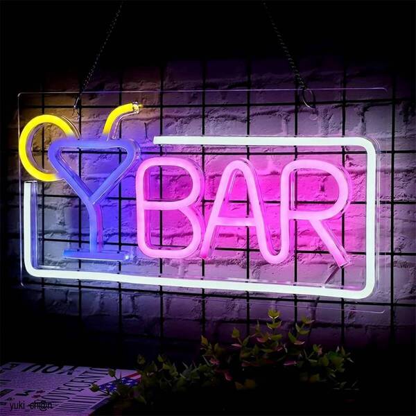 ネオンサイン バー ネオンライト BAR バー ホームバー LED USB給電 吊り下げ インテリア 業務用 デコレーション おしゃれ パーティー