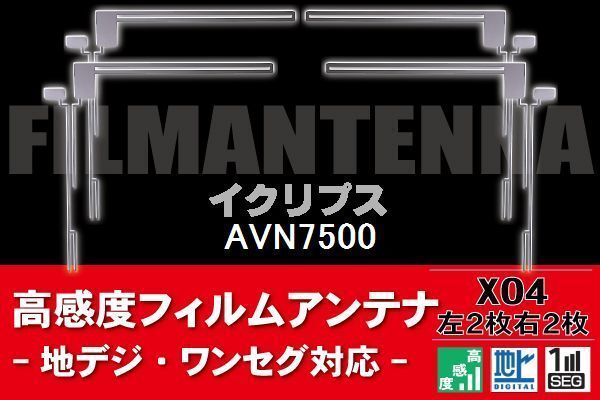 地デジ ワンセグ フルセグ フィルムアンテナ 右2枚 左2枚 4枚 セット イク