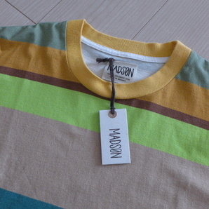 新品 送料無料 即決 イタリア製 MADSON マルチボーダー Tシャツ サイズM