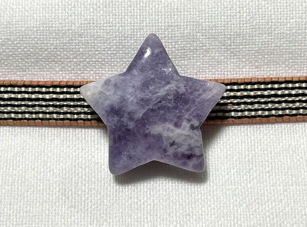 NO.448 帯留め 天然石 星型 リメイク品(帯留 帯飾り 和装小物)ハンドメイド品