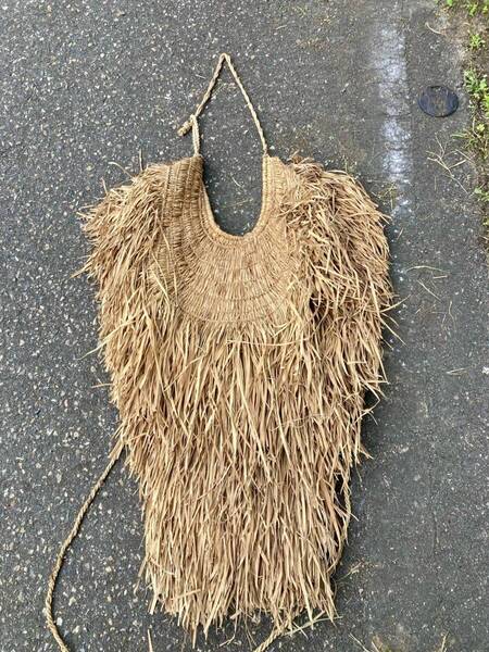 雨蓑 会-2 藁蓑 蓑 古民具 昭和レトロ アンティーク 手作り 貴重品
