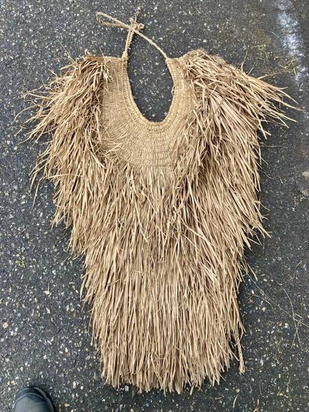雨蓑 会-3 藁蓑 蓑 古民具 昭和レトロ アンティーク 手作り 貴重品