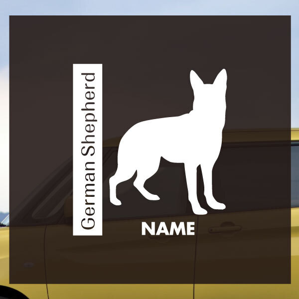 シェパード A【カッティングステッカー】名前入れ可★犬 車