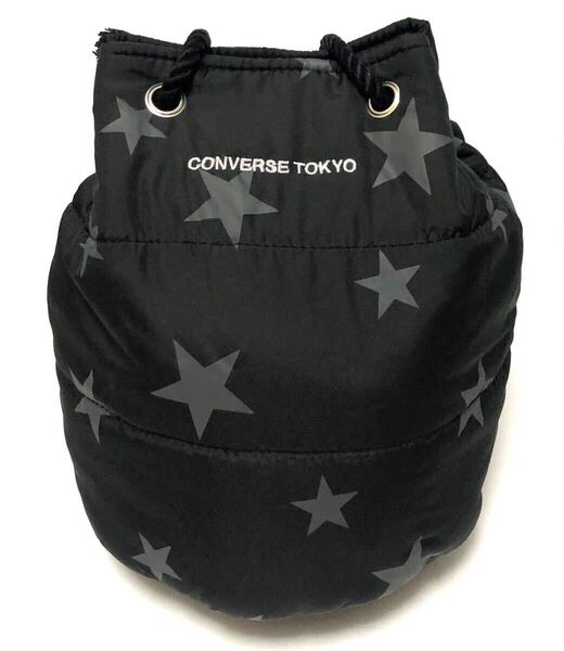 CONVERSE TOKYO コンバース 2409099 巾着バッグ 美品 トウキョウ ブラック 黒 美品 ショルダーバッグ 2WAY 美品