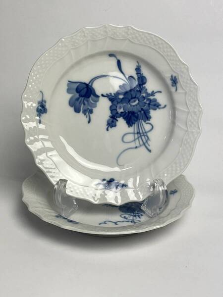 ロイヤルコペンハーゲン ブルーフラワー カーブ 17.6cm プレート・皿 2枚組 #1625【05】Royal Copenhagen Blue Fower