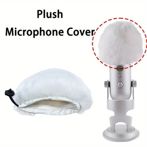 マイク風防(遮音) 白色 少しぬいぐるみ風 おしゃれ 新品L17-1