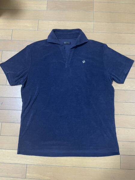 送料無料☆ TETE HOMME テットオム 台襟 パイル ポロシャツ 3L ネイビー