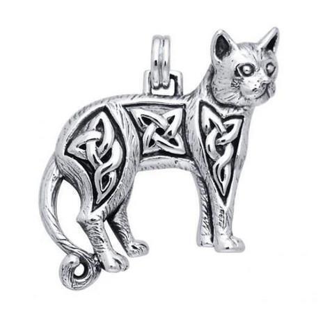 PS: Magickal Celtic Cat Silver Pendant