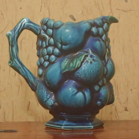 イタリア製 ぶどう彫刻 花瓶 flower vase/花瓶/DERUTA/ハンドペイント/イタリア製/手書き/壺