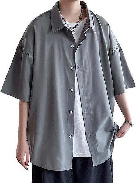 メンズ シャツ 半袖 ゆったり 薄手 カジュアル 2XL