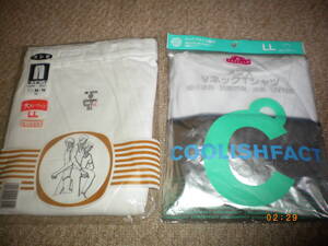 八十 未使用:グンゼ半ズボン下 LLサイズ おまけにVネックTシャツ 抗菌防臭UV加工など メンズインナー 全国レターパック発送可能