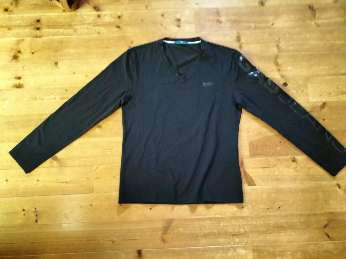希少 レア イタリア製 GAS JEANS 長袖Tシャツ М〜Lサイズ相当 BL