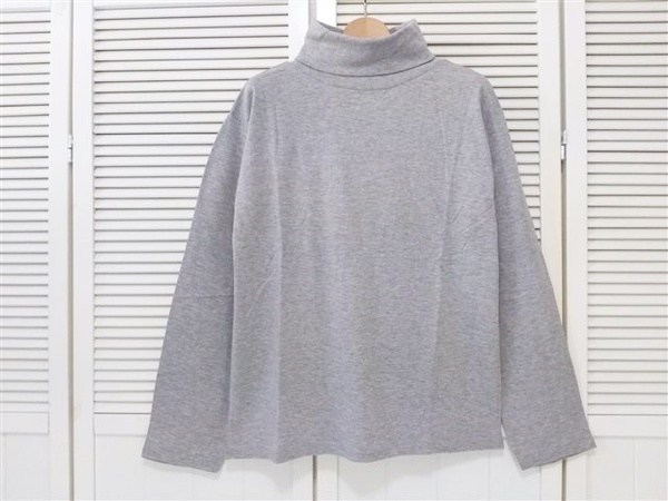 【送料無料】M * 新品タグ付き 肌にやさしい綿100% タートルネックTシャツ♪ グレー
