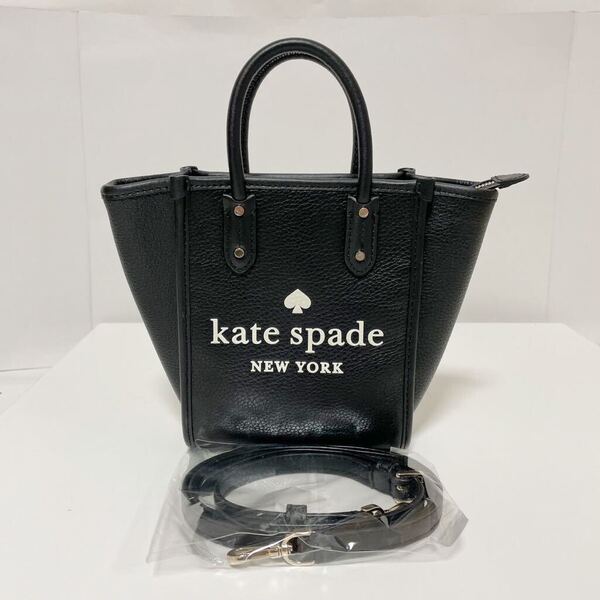 kate spade NEW YORK ケイトスペード ニューヨーク エラ 2WAY レザー ミニトートバッグ K7295 ブラック 中古