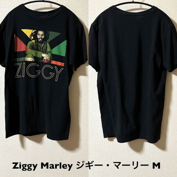 Mサイズ!ジギー・マーリー Ziggy Marley 古着半袖Tシャツ 黒 ZIONボディ 色褪せ有り レゲエTシャツ