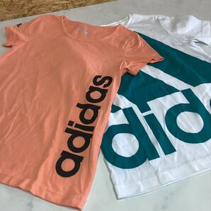 adidas 半袖 二枚セット サイズ160.150 キッズ 白 オレンジ (え71)