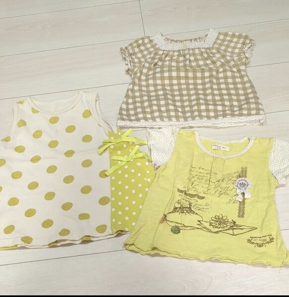 biquette ビケット 他 まとめ売り 女の子 トップス ワンピース 半袖カットソー 80サイズ 難あり
