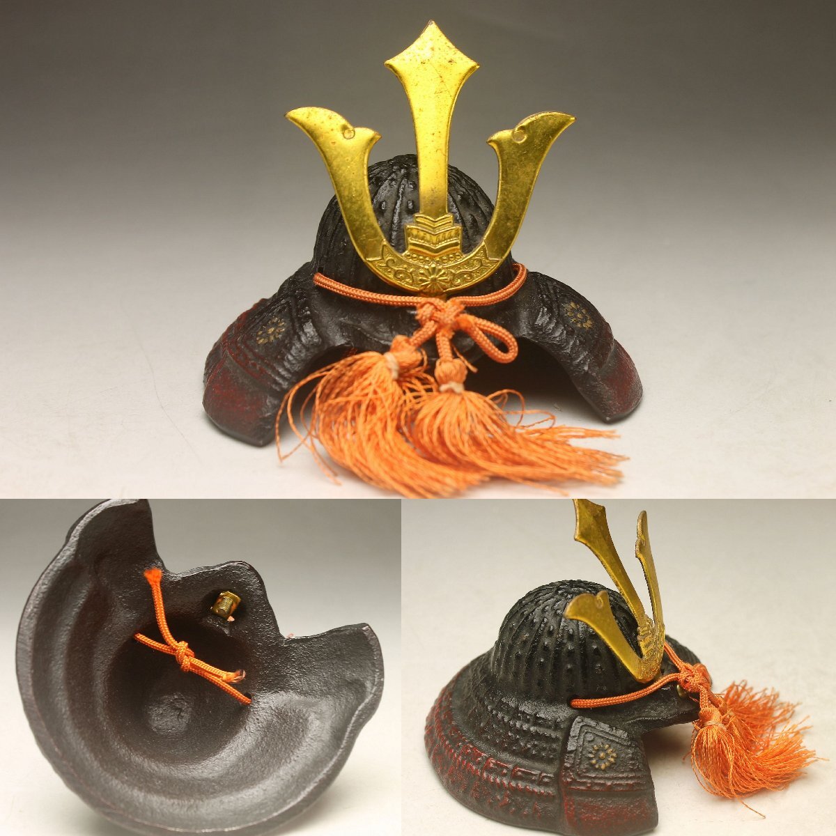 等身大 兜 日本兜 鋳鉄 鉄製兜 年代物 骨董 出世兜 金属製 鋳物 伝統飾り 等身大 兜 日本兜 鋳鉄 鉄製兜 年代物 骨董 出世兜 金属製 鋳物