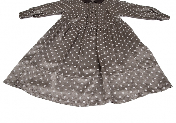 トリコ コムデギャルソンtricot COMME des GARCONS シャイニードットラウンドカラーシャツワンピース モカS 【レディース】 トリコ コムデギャルソンtricot COMME des GARCONS シャイニードットラウンドカラーシャツワンピース モカS 【レディース】